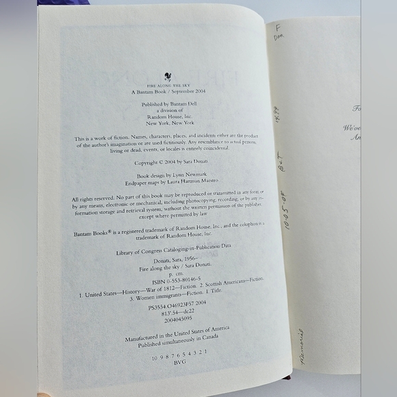 Fire Along the Sky Sara Donati Hardcover Book - Picture 14 of 14